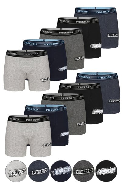 Donella 10 Colorful Printed Boys' Boxers - 8024B3
