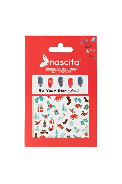 nascita Merry Christmas Tırnak Stickerı - 05
