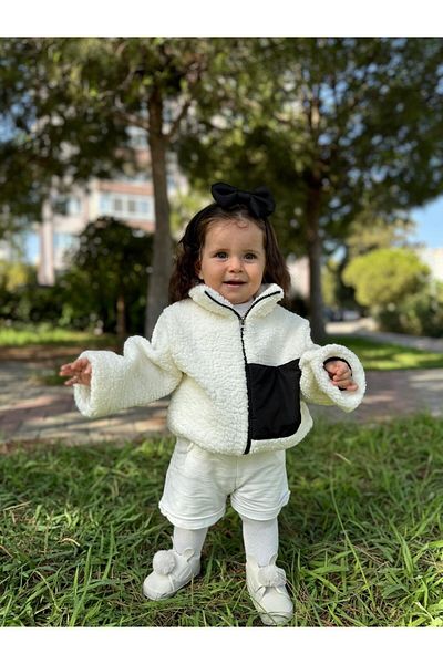 Minizade Palton de iarnă unisex Wellsoft Plush - Cardigan cu fermoar pentru bebeluși și copii
