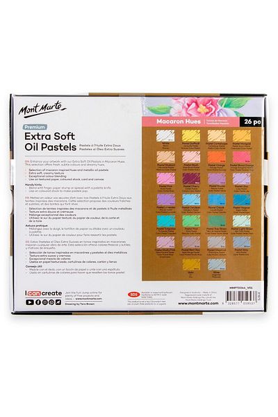 Mont Marte Premium MM Pastel Macaron Tones - Extra Soft, 26 Pieces