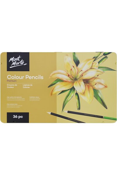 Mont Marte MM Renkli Kalemler Teneke Kutu 36'lı Premium