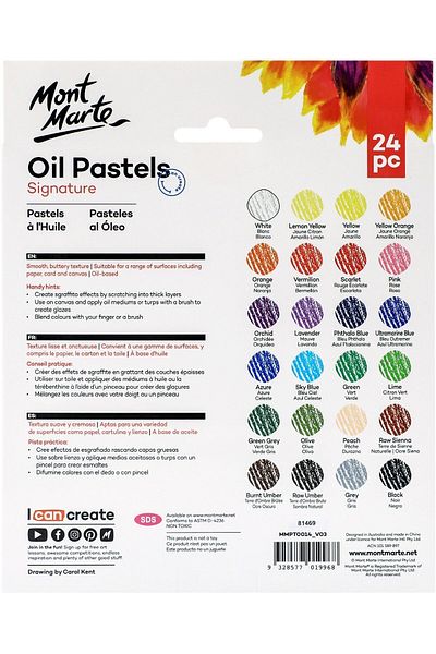 Mont Marte Oil Pastel 24 Pieces MM Signature