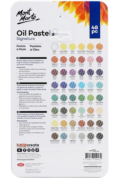 Mont Marte 48 Pieces Pastel Rainy in Tin Box - MM Signature
