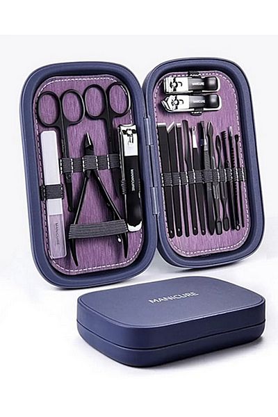 gaman Gmn-9 - 18 Piece Professional Manicure and Pedicure Set, Multifunctional Hand-foot-face Care