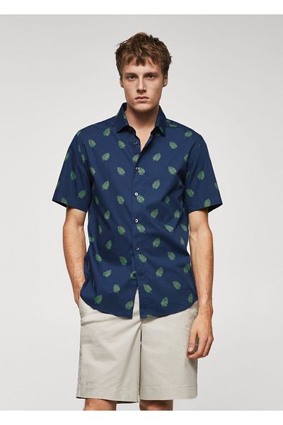 MANGO Man T-shirt z nadrukiem, wykonany w 100% z bawełny