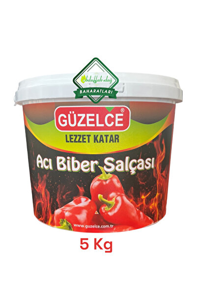 Güzelce Hacıoğlu Baharat Hatay Yöresel Doğal Acı Biber Salçası Acılı 5 Kg / 5000 gr Kova