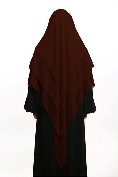 ZAHRANUR HİJAB Πρακτικό σουφλέ σιφόν 3 επιπέδων - Shawl/Hijab