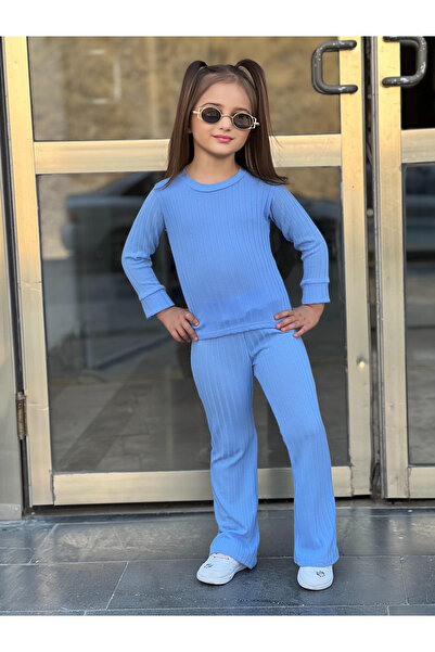 KTT TEKSTİL Günlük Kreş Takım Mevsimlik Kumaş Uzun Kol Badi Ve İspanyol Pantolon Kız Çocuk Alt Üst Takım