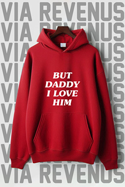 Vordevia "Ali tata, volim ga" Štampano - 3 niti klokanski džep, He Oversize k...