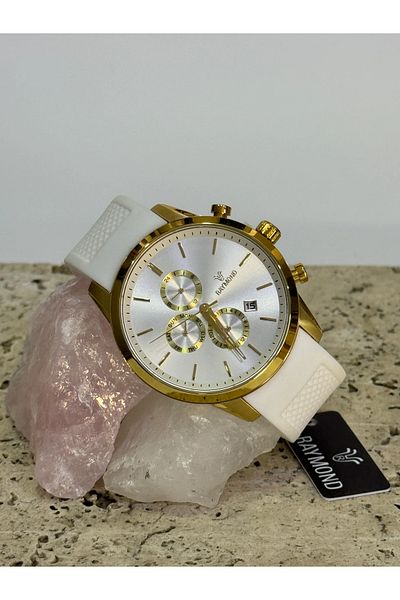 Raymond Rym-1146-Gld-White Men's Wristwatch - Gold and White Design