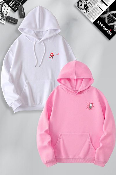 macklin Spiderman and Girl Network Printed - Special Design Hooded Sweatshirt Set of 2