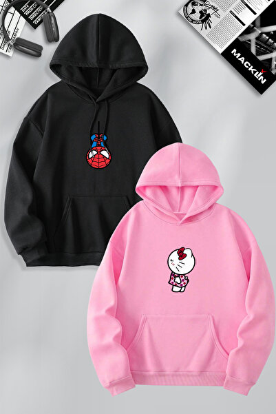 macklin Dear Couple Combinație Om Păianjen și Hello Kitty, Hanorac cu glugă c...