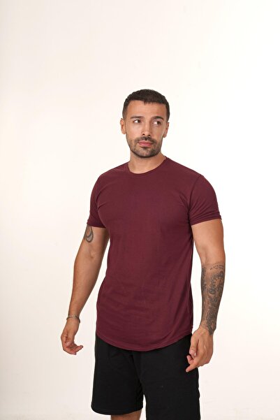 SCSARVİN Bordo Slim Fit Basic T-SHİRT TB