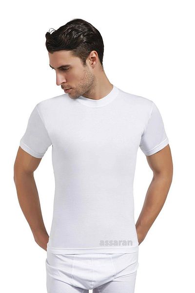 Saran Tricou pentru bărbați 3007 - Decolteu, 100% bumbac, 6 bucăți