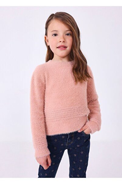 MAYORAL Kız Çocuk Peluş Triko Kazak-Pudra Pembe