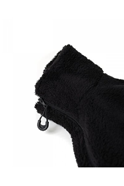 Genel Markalar Unisex Siyah Oversize Peluş Ceket