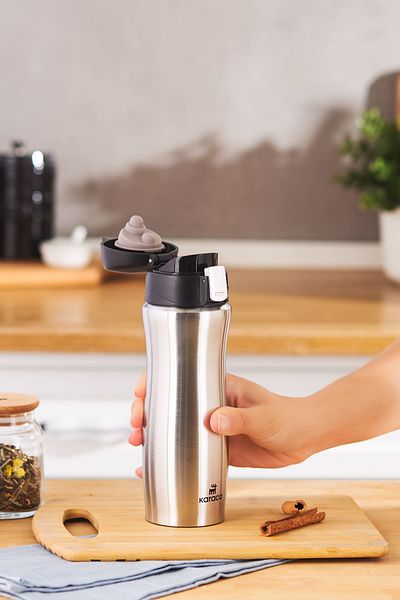 Karaca Jupiter Stainless Steel Thermos with Safety Lock and Leak-Proof Lid 395 ml Inox