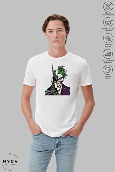 Nyda Collections Ανδρικό μπλουζάκι με κοντό μανίκι από βαμβάκι με στάμπα Batm...