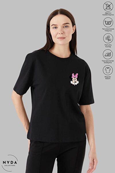 Nyda Collections Tricou cu mânecă scurtă, cu mânecă scurtă, cu imprimeu Minni...
