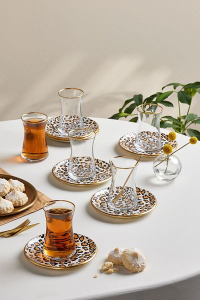 Karaca Ctkg Leopard 12 Piece Glass Tea Set Shopselstreny 878477