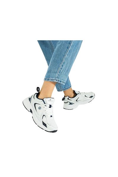 Hammer Jack 23144 Women's Orthopedic Sneakers - White Navy Blue, Thick Sole and Casual Sports Shoes