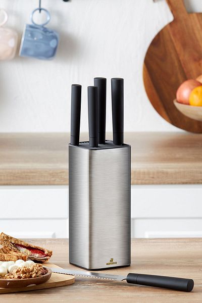 Karaca Set bloc de cuțite Grammy, 5 bucăți, negru inox