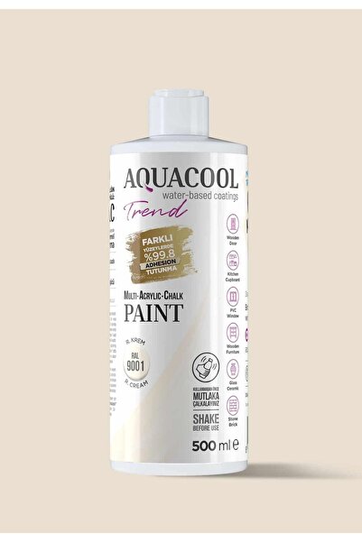 Aquacool Trend Akrilik Hobi Boya 500 ml Su Bazlı Hibrit Dönüşüm Boyası Ral 90...