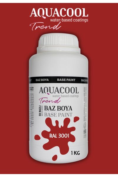 Aquacool Trend Akrilik Hobi Boya 1 Kg Su Bazlı Hibrit Dönüşüm Boyası Ral 3001...