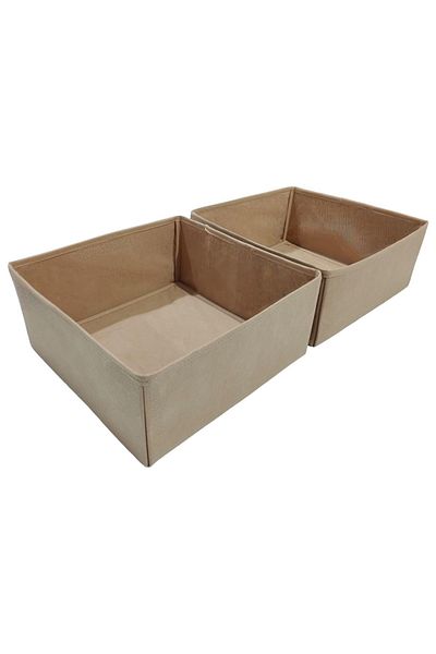 Balkan Room Σετ Organizer Συρταριέρα 2 τεμαχίων Μπεζ - Σετ ντουλαπιών πολλαπλών χρήσεων (28*28*13cm)