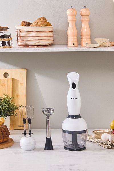 Karaca Pro-Midi Plus 3-Piece Blender Set Pearl White 1000w