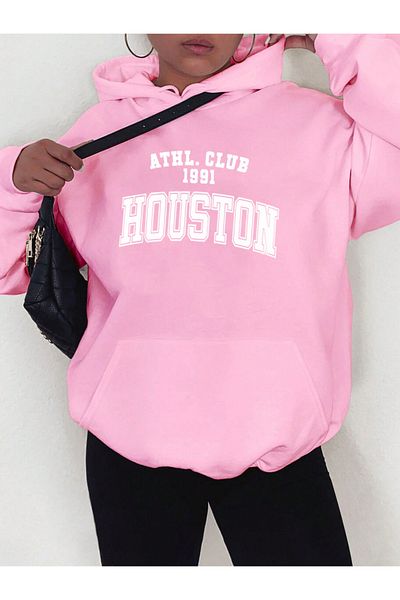 khufu Φούτερ Houston Printed Pink Unisex - Hoodie Hoodie