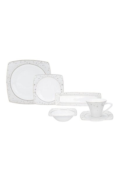 Karaca Fine Pearl New Antares 26 Parça 6 Kişilik Kare Inci Kahvaltı Servis Takımı Seti