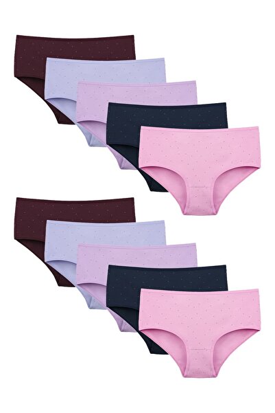 Donella Pack of 10 Colorful Women's Plus Size Panties -258106