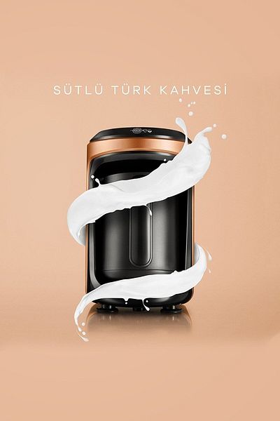 Karaca ماكينة صنع القهوة التركية Hatır Hüps مع الحليب البرونزي