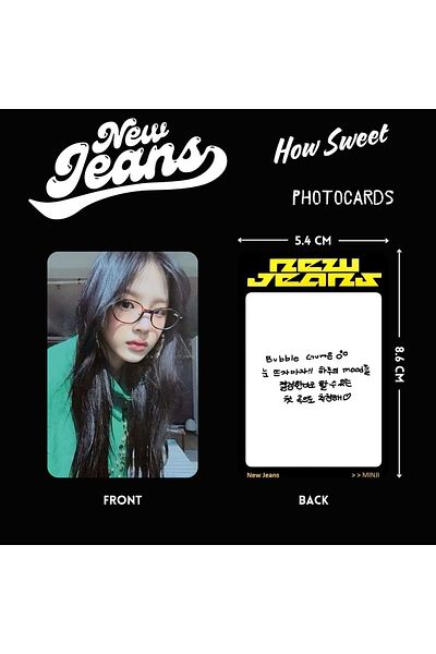 Kpop Dünyasi MINJI - ''How Sweet'' Green Jean Photocards Set