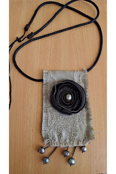 azra takı tasarım 1 Piece Leather Rose Figured Authentic Bohemian Women's Necklace