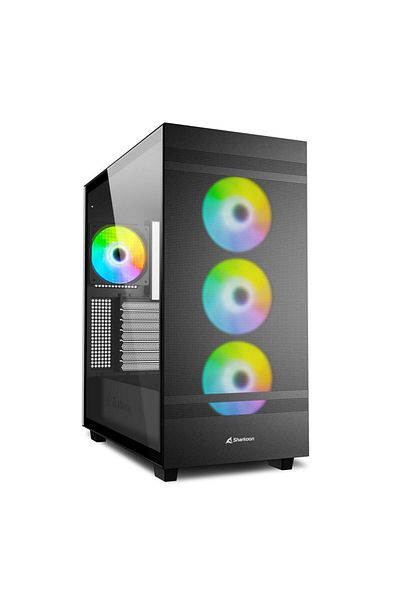 SHARKOON علبة كمبيوتر REBEL C50 باللون الأسود RGB ATX