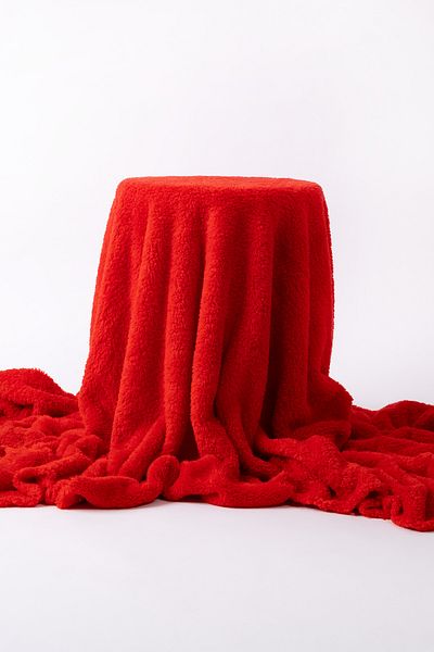 Gleamy Double Sided Red Welsoft Washable Plush Fabric 100x180