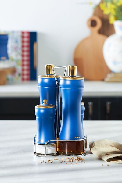 Karaca Blue Berry 5 Piece Glass Salad Set
