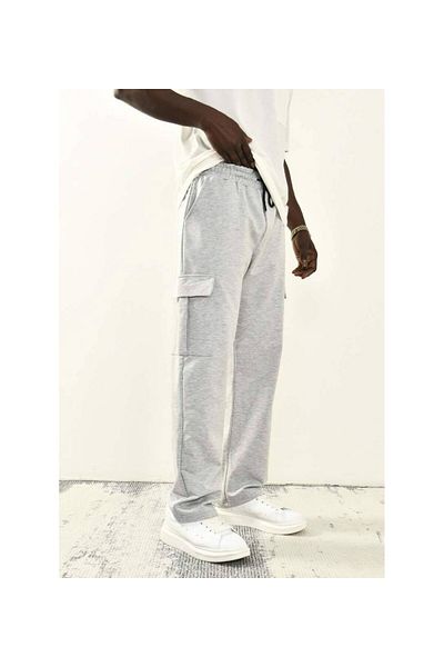 FUNSTYLE Ανδρικό γκρι ίσιο παντελόνι Cargo Pocket
