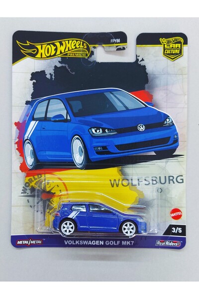 HOT WHEELS Premium Volkswagen Golf MK7 ( World Tour 2024 ) Model Araba