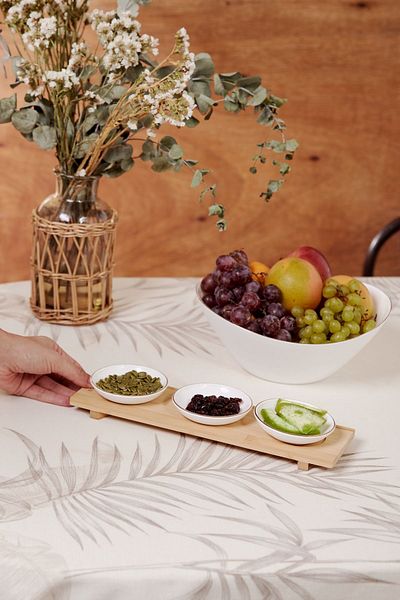 Karaca Bamboo Serving 3-Piece Snack Bowl and 26 cm Bowl