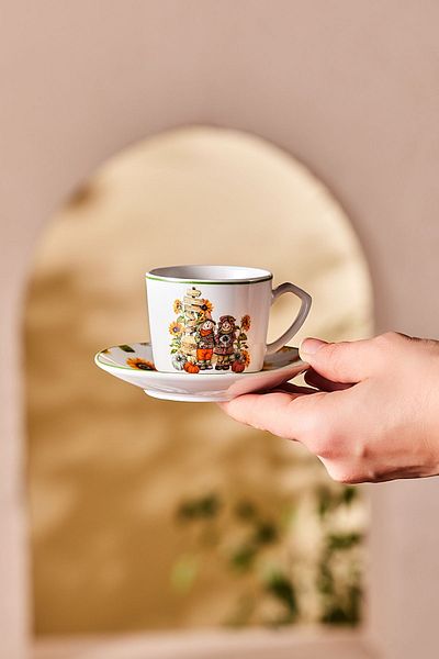 Karaca Sunflower 4-Person Coffee Cup Set 80 ml