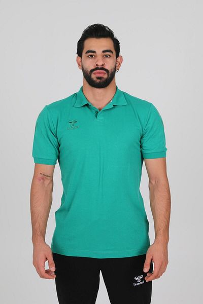 hummel Πράσινο μπλουζάκι Armin με βαμβακερό γιακά Polo