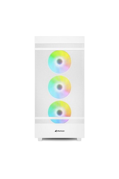 SHARKOON علبة كمبيوتر REBEL C50 باللون الأبيض RGB ATX