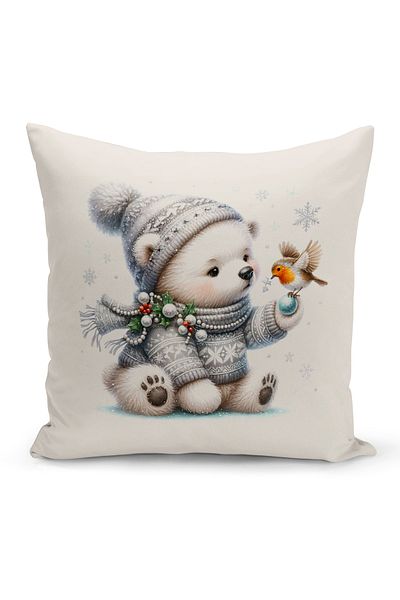 Bertille Home New Year Series Double Sided Digital Printed Throw Pillow Case (Christmas Christmas Cushion Cover)