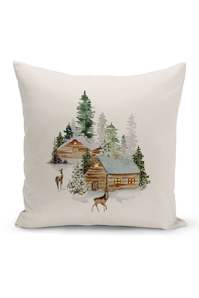 Bertille Home New Year Series Double Sided Digital Printed Throw Pillow Case (Christmas Christmas Cushion Cover)