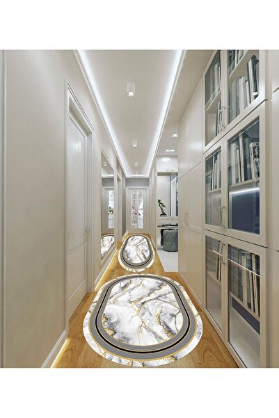 G&C HOME Mermer desen yıkanabilir kaymaz taban leke tutmaz modern yolluk mutf...