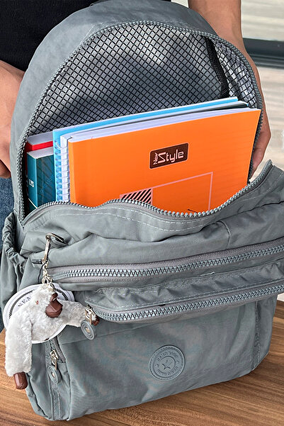 FCSTORE Unisex Σχολική Τσάντα - Γκρι, Μεσαίου μεγέθους, Κλίνκερ, Αδιάβροχη, Τσάντα Laptop Ταξιδίου