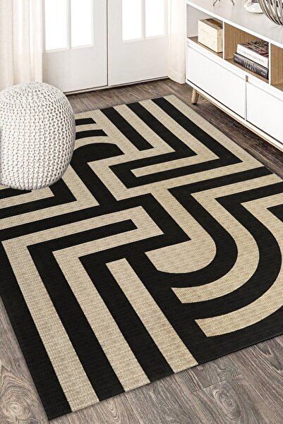 G&C HOME Geometrik Desen Dijital Baskı Yıkanabilir Kaymaz Taban Ince Salon Mu...